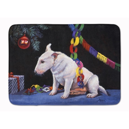 Carolines Treasures Bull Terrier under the Christmas Tree Machine Washable Memory Foam Mat FMF0012RUG